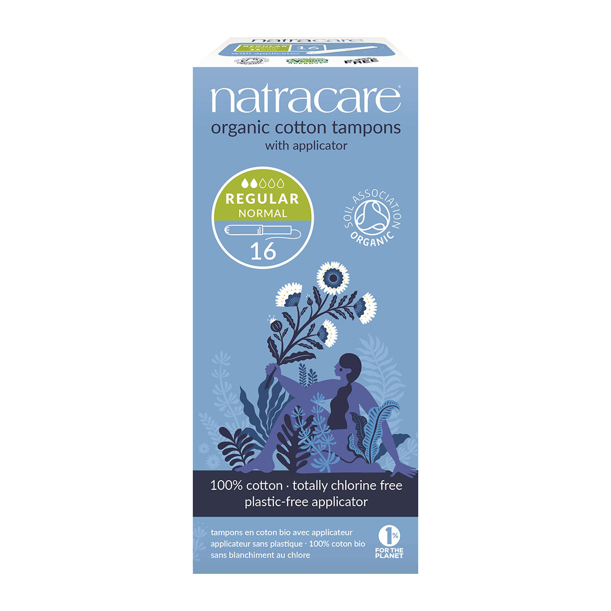 NatraCare Organic Cotton Tampons Regular With Applicator 16 Tampons Feminine Sanitary Supplies at Village Vitamin Store