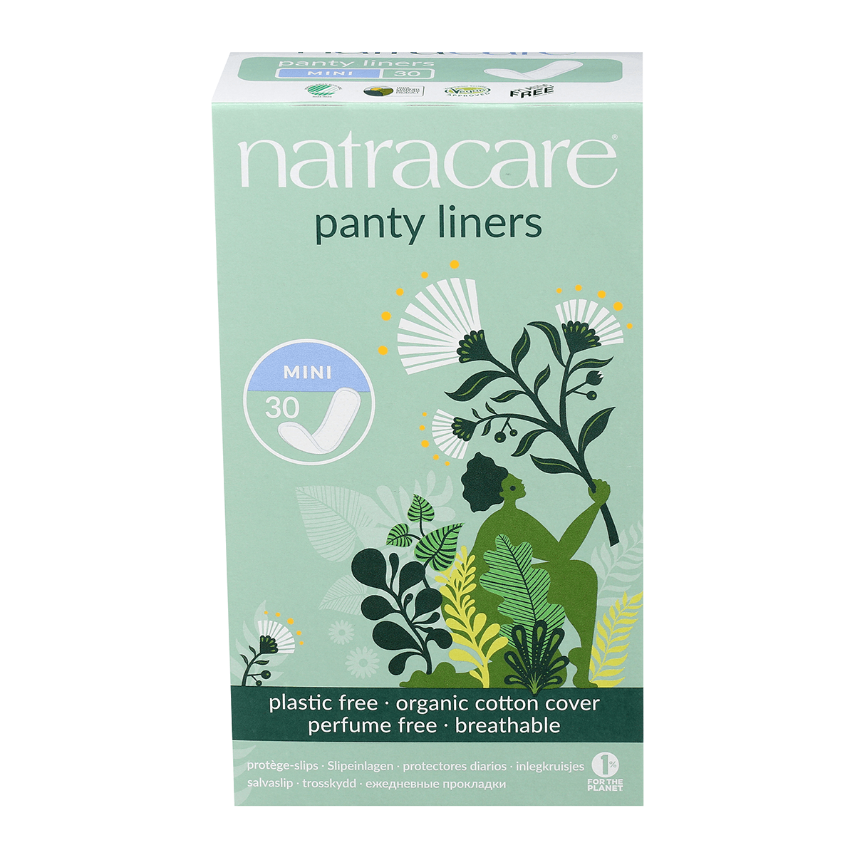 NatraCare Organic Mini Panty Liners 30 Liners Feminine Sanitary Supplies at Village Vitamin Store