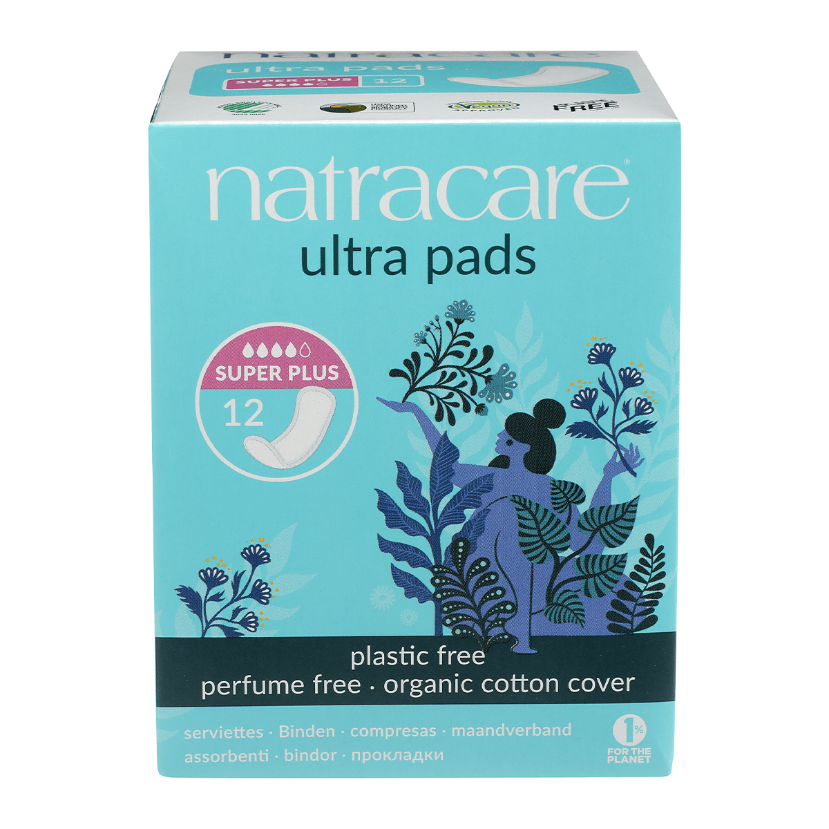 NatraCare Organic Ultra Pad Super Plus 12 Pads Feminine Sanitary Supplies at Village Vitamin Store