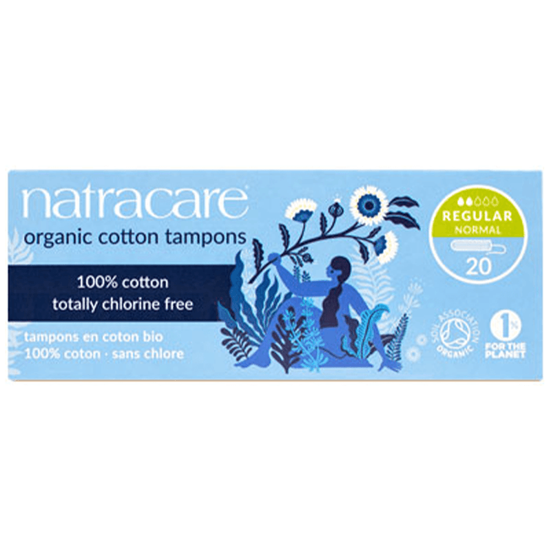 NatraCare Organic & Natural Cotton Tampons Regular 20 Tampons Feminine Sanitary Supplies at Village Vitamin Store
