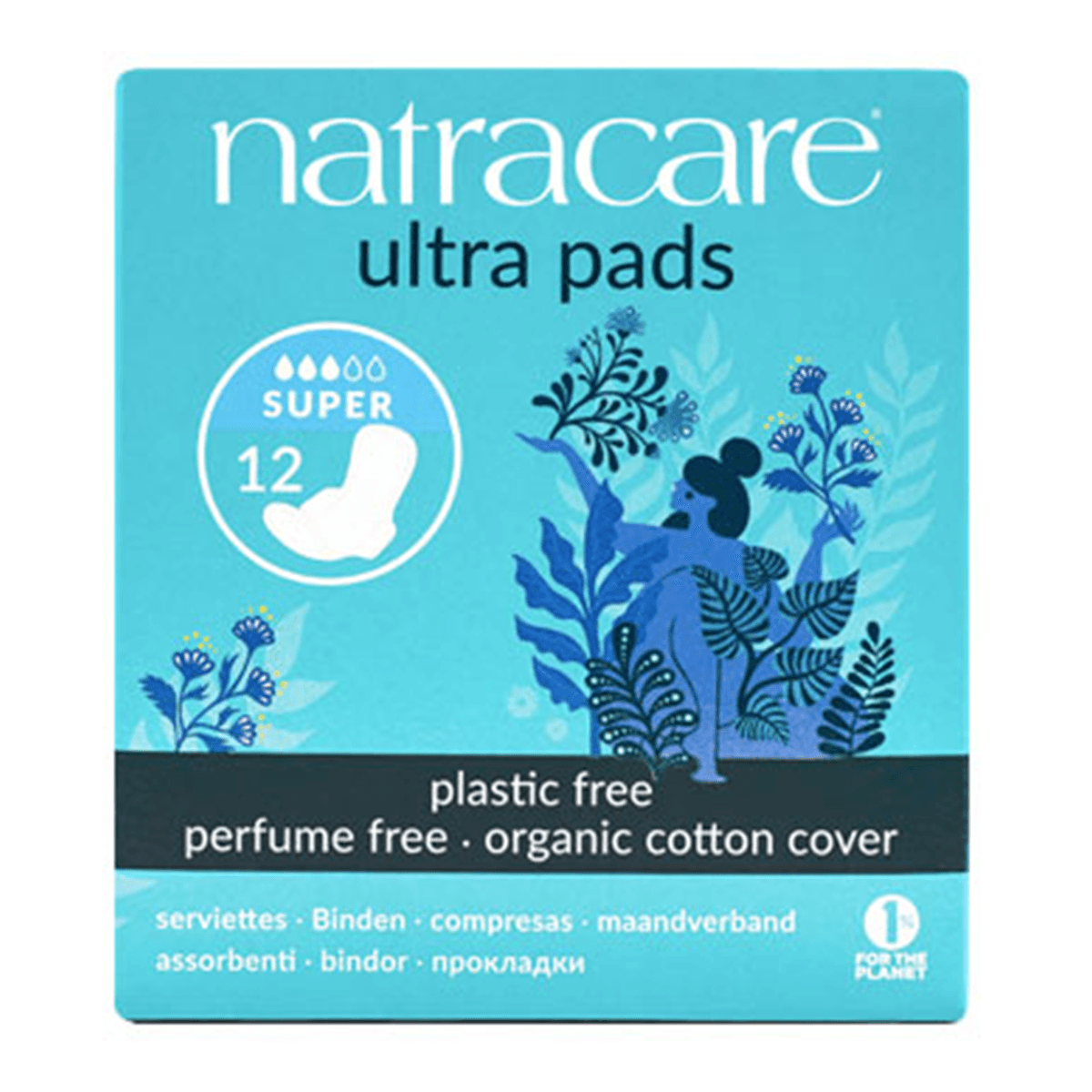 NatraCare Organic & Natural Ultra Pads Super 12 Pads Feminine Sanitary Supplies at Village Vitamin Store