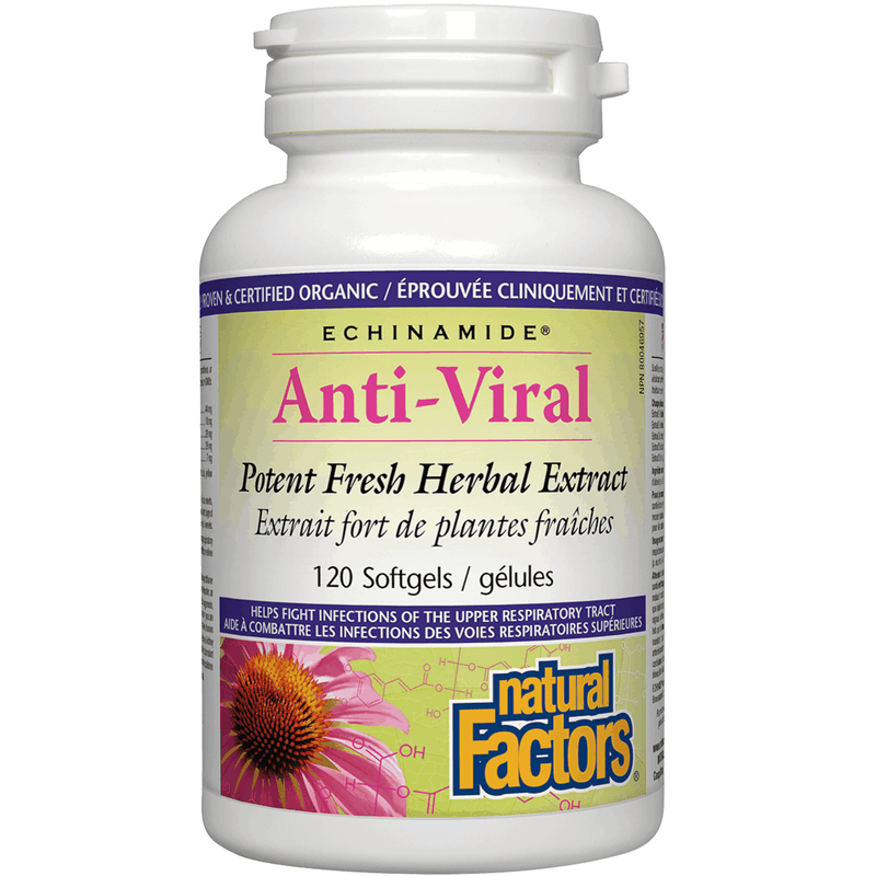 Natural Factors Echinamide Anti-Viral Potent Fresh Herbal Extract 120 Softgels Cough, Cold & Flu at Village Vitamin Store