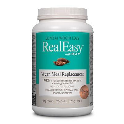 Natural Factors Real Easy With PGX Vegan Meal Replacement Chocolate 855g Supplements - Protein at Village Vitamin Store