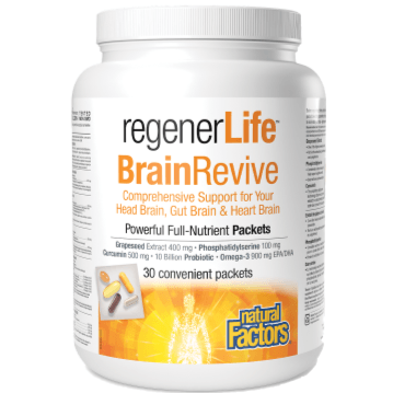 Natural Factors RegenerLife BrainRevive 30 Packs Supplements - Cognitive Health at Village Vitamin Store