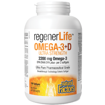 Natural Factors RegenerLife Omega-3+D 150 Softgels Supplements - EFAs at Village Vitamin Store