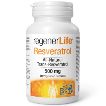 Natural Factors RegenerLife Resveratrol 60 Veggie Caps Supplements at Village Vitamin Store