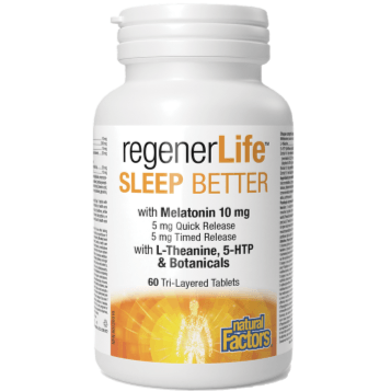 Natural Factors RegenerLife Sleep Better Tri-Layered 60 tablets Supplements - Sleep at Village Vitamin Store
