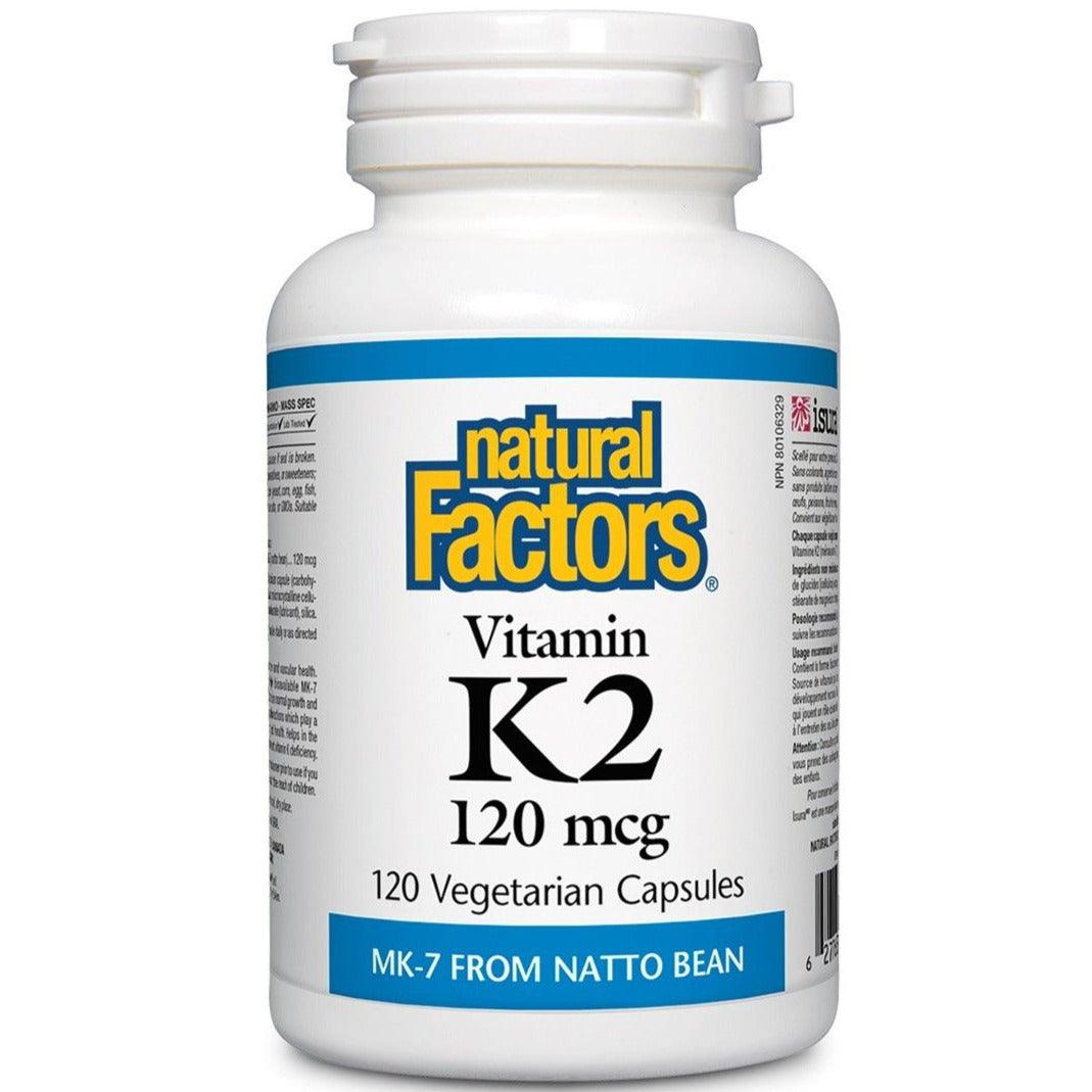 Natural Factors Vitamin K2 120mcg 120 Veggie Caps Vitamins - Vitamin K at Village Vitamin Store