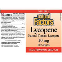 Natural Factors Lycopene 10mg 60 Softgels Supplements - Prostate at Village Vitamin Store