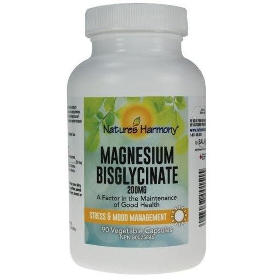 Magnesium Nature's Harmony Magnesium Bisglycinate 200mg 90 Veggie Caps Nature's Harmony