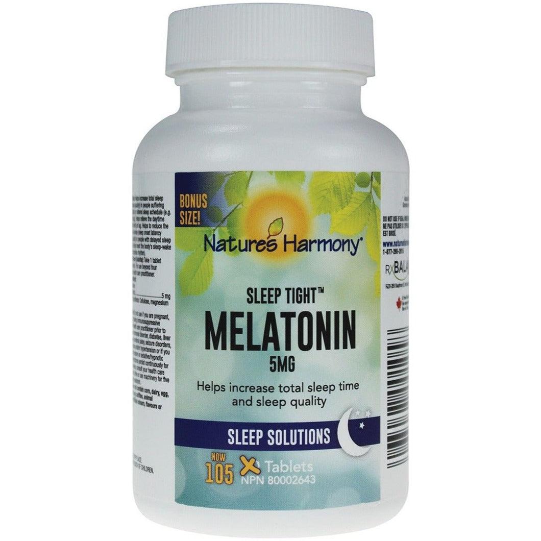 Nature's Harmony Melatonin Sleep Tight 5mg 105 Tabs Supplements - Sleep at Village Vitamin Store