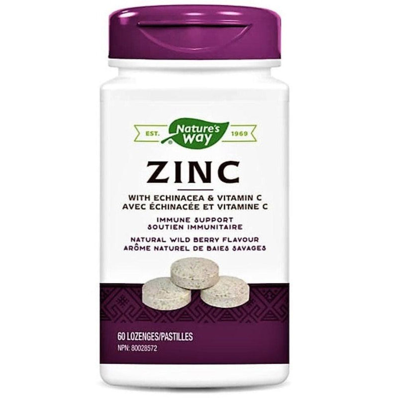 Nature's Way Zinc with Echinacea & Vitamin C 60 Lozenges Cough, Cold & Flu at Village Vitamin Store