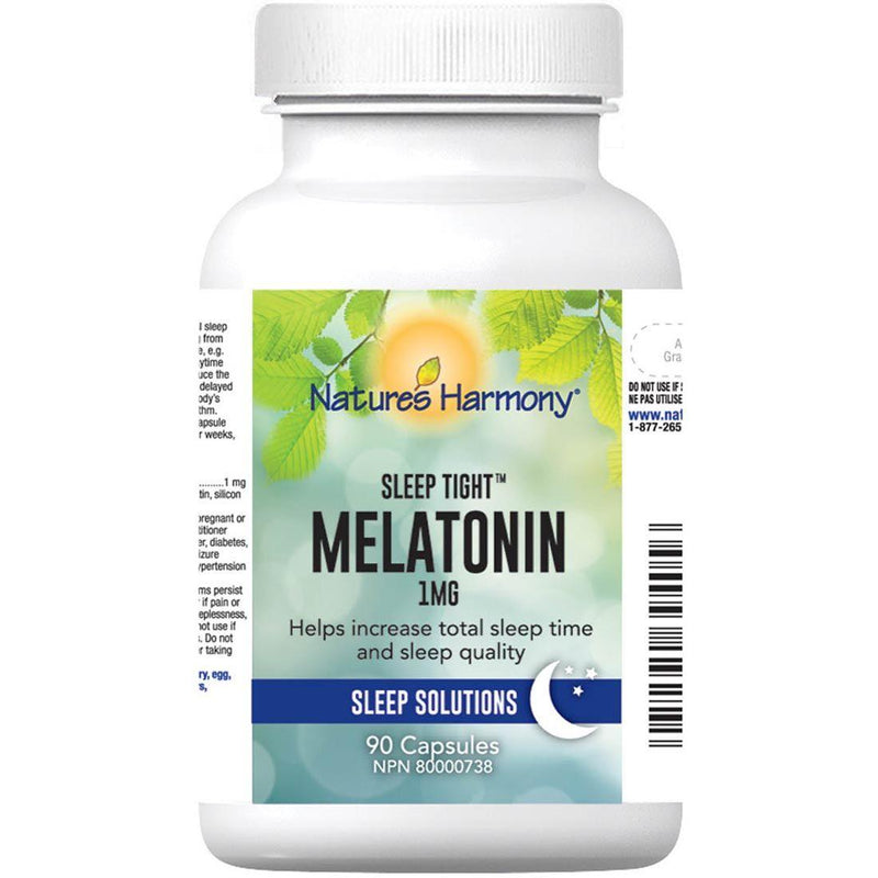 Nature's Harmony, Melatonin 1 MG 60 Caps Supplements - Sleep at Village Vitamin Store