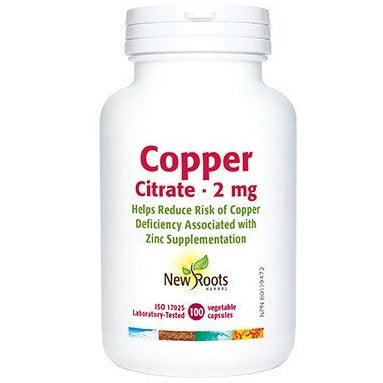 New Roots Copper Citrate 2mg 100 Caps Minerals at Village Vitamin Store
