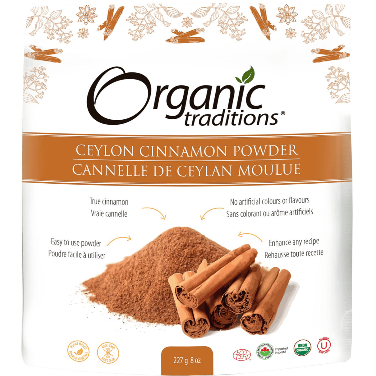 Organic Traditions Organic Ceylon Cinnamon Powder 227g Food Items at Village Vitamin Store