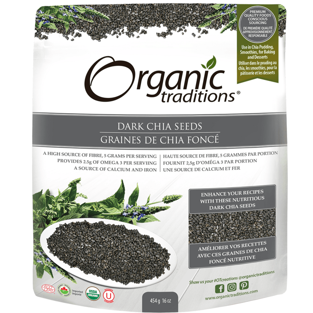 Organic Traditions Organic Dark Chia Seeds 454g Food Items at Village Vitamin Store