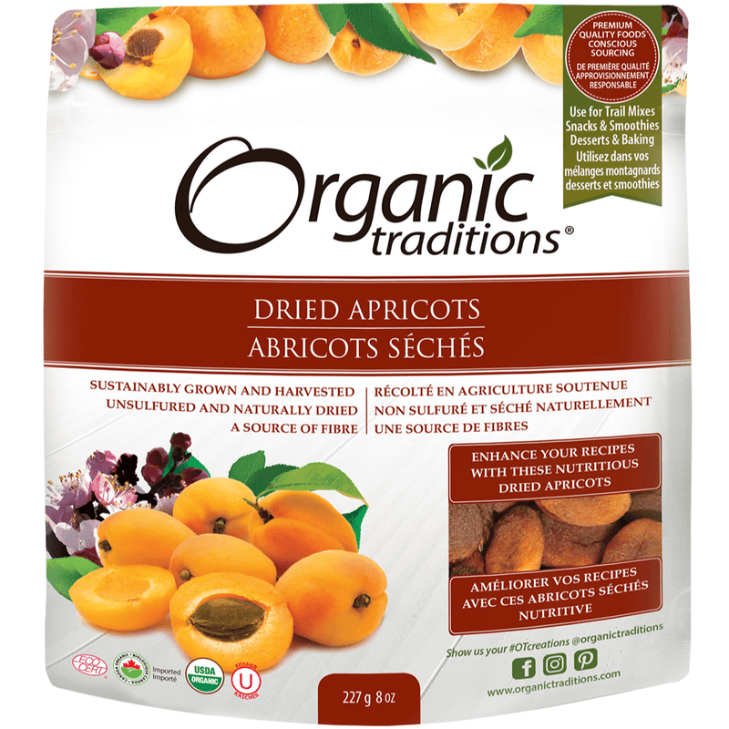 Organic traditions Dried Apricots 227g Food Items at Village Vitamin Store