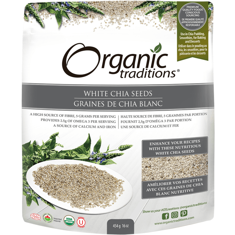Organic Traditions Organic White Chia Seeds 454g Food Items at Village Vitamin Store