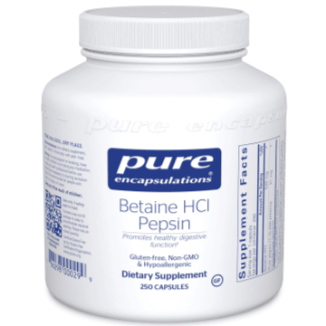 Pure Encapsulations Betaine HCL Pepsin 250 Veggie Caps Supplements - Digestive Enzymes at Village Vitamin Store