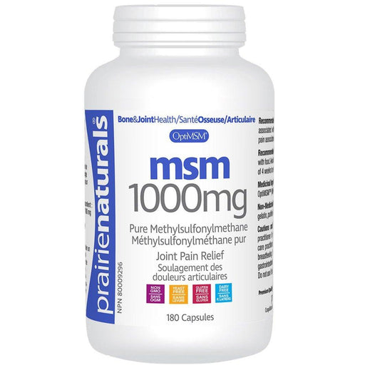 Prairie Naturals MSM 1000 mg 180 caps Supplements - Joint Care at Village Vitamin Store