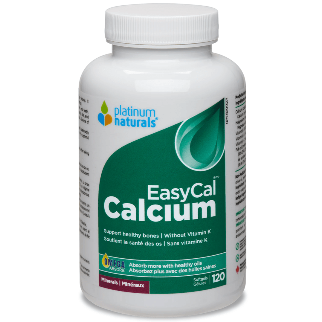 Platinum Naturals EasyCal Calcium 120 Softgels Minerals - Calcium at Village Vitamin Store