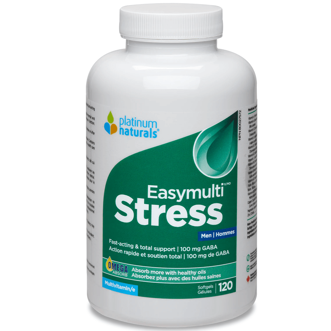 Platinum Naturals Easymulti Stress for Men 120 Softgels Supplements - Stress at Village Vitamin Store