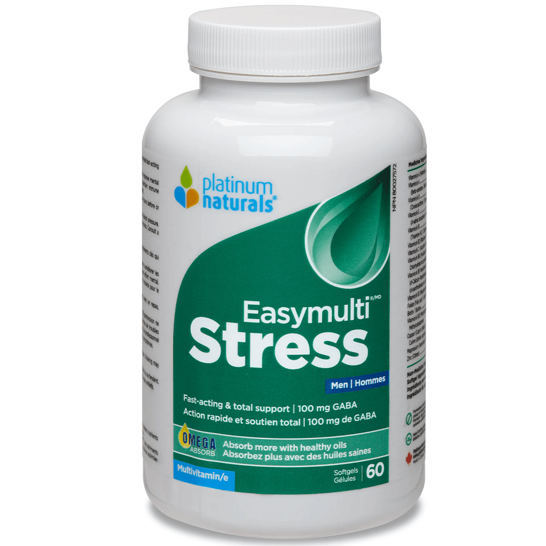 Platinum Naturals Easymulti Stress for Men 60 Softgels Supplements - Stress at Village Vitamin Store