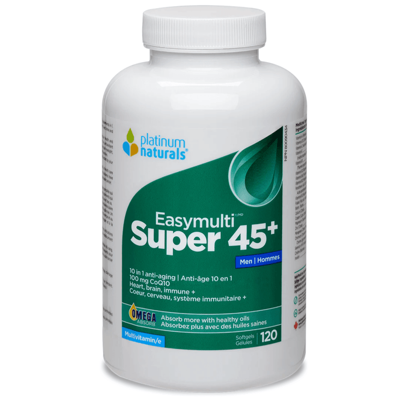 Platinum Naturals Easymulti Super 45+ Men 120 Softgels Vitamins - Multivitamins at Village Vitamin Store
