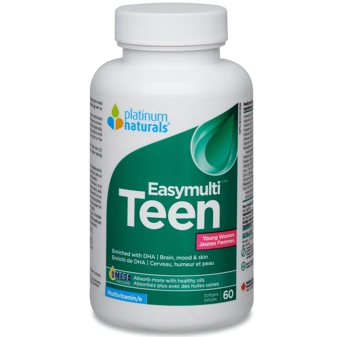 Platinum Naturals Easymulti Teen for Young Women 60 Softgels Supplements - Kids at Village Vitamin Store
