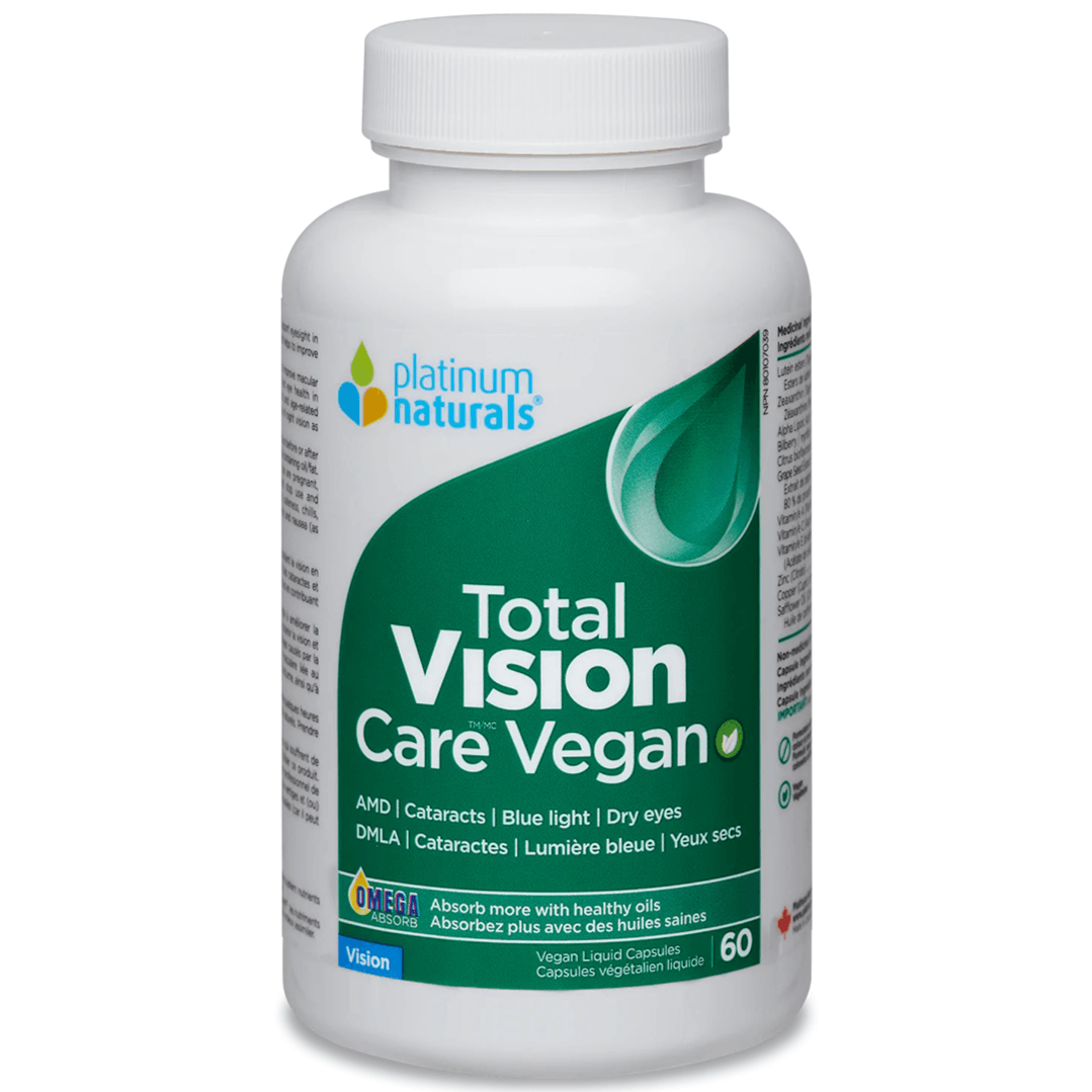 Platinum Naturals Total Vision Care Vegan 60 Veggie Caps Supplements - Eye Health at Village Vitamin Store