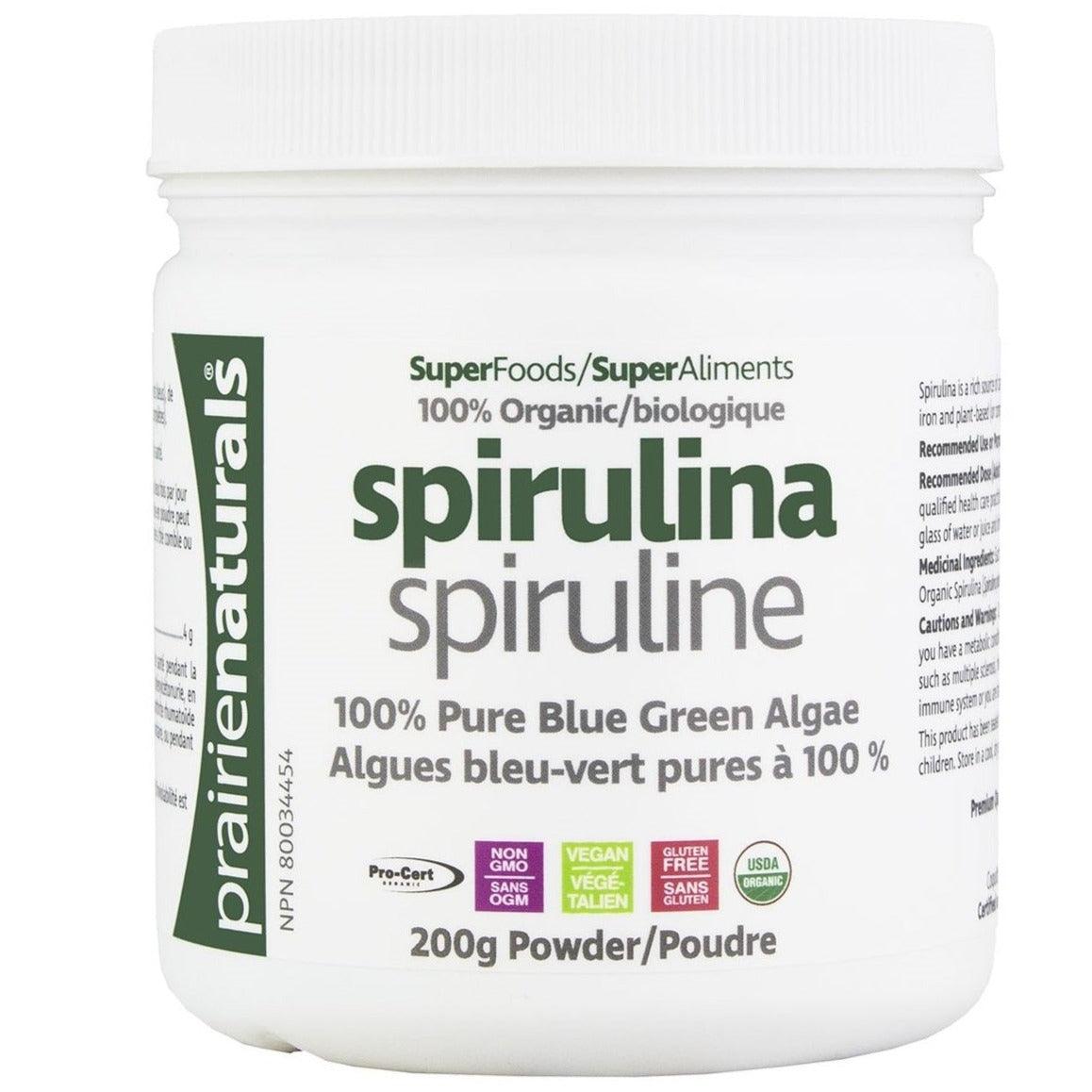 Prairie Naturals Spirulina Organic 200g Supplements - Greens at Village Vitamin Store