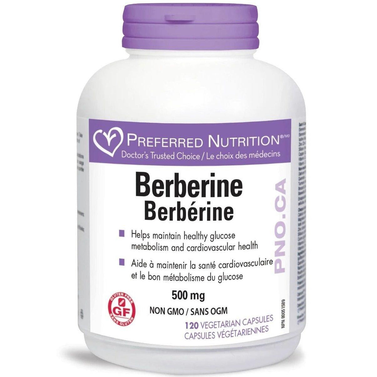 Preferred Nutrition Berberine 500mg 120 Veggie Caps Supplements - Blood Sugar at Village Vitamin Store