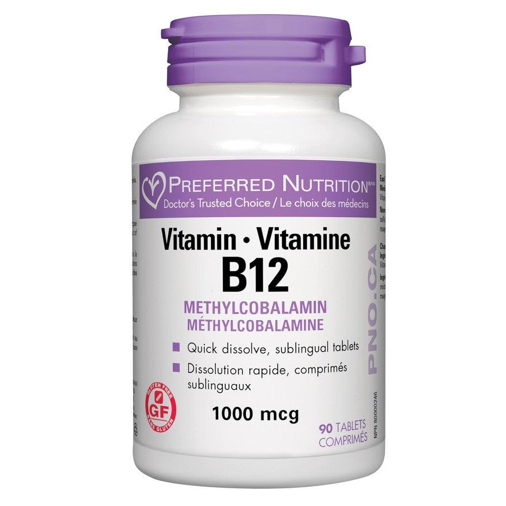 Preferred Nutrition Vitamin B12 Methyl Cobalamin 1000mcg 90 Tabs Vitamins - Vitamin B at Village Vitamin Store