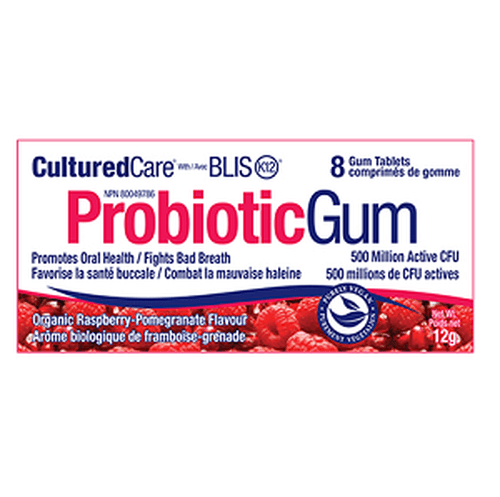 Prairie Naturals Probiotic Gum Raspberry Pomegranate 8 Gum Tabs Food Items at Village Vitamin Store