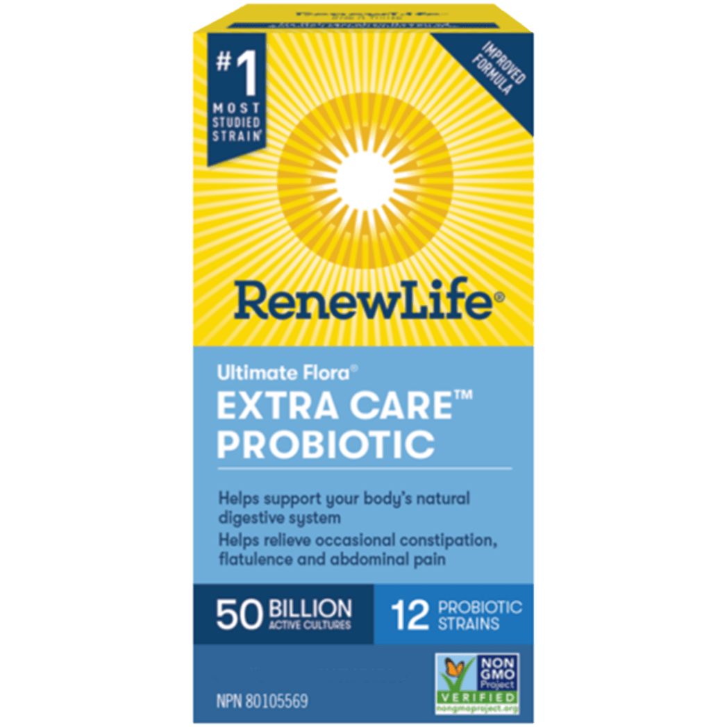 Renew Life Ultimate Flora Extra Care 50 Billion 60+12 Veggie Caps Supplements - Probiotics at Village Vitamin Store