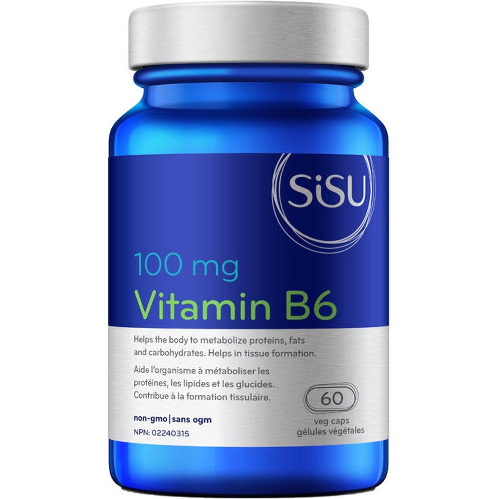 SISU Vitamin B6 100MG 60 veggie Caps Vitamins - Vitamin B at Village Vitamin Store