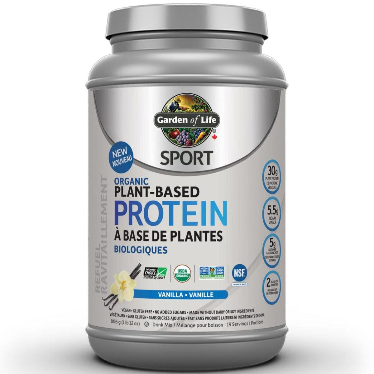 Garden of Life Sport Organic Plant-Based Protein Vanilla 806g Supplements - Protein at Village Vitamin Store