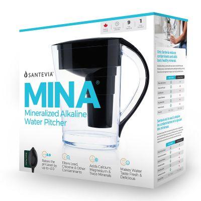 Santevia Alkaline Pitcher Mina Black Water Filtration at Village Vitamin Store