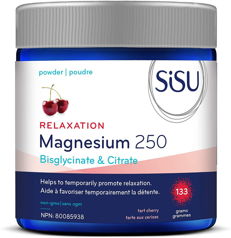 Sisu Magnesium Bisglycinate & Citrate 250 Relaxation Tart Cherry 133g Minerals - Magnesium at Village Vitamin Store