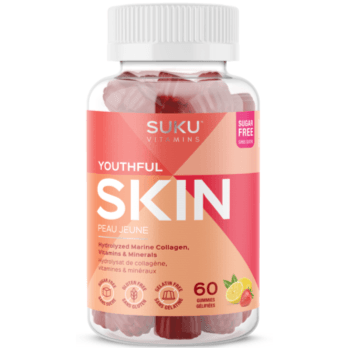 Suku Vitamins Youthful Skin Strawberry Lemon 60 Gummies Supplements - Hair Skin & Nails at Village Vitamin Store