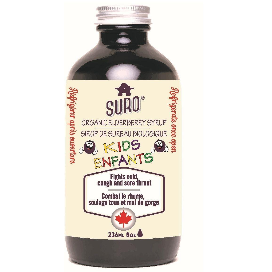 Suro Organic Elderberry Syrup Kids 236mL Cough, Cold & Flu at Village Vitamin Store
