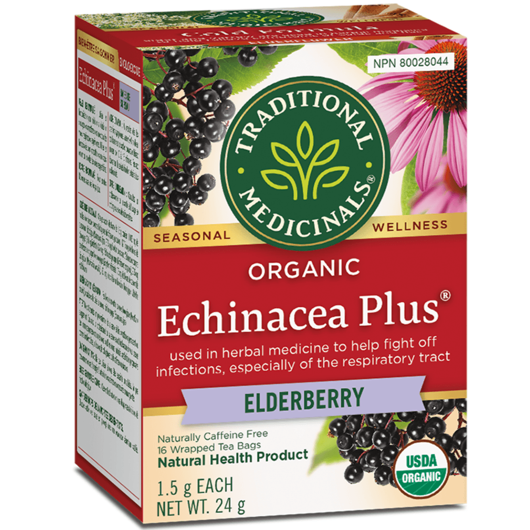 Traditional Medicinals Organic Echinacea Plus Elderberry 16 Tea Bags Food Items at Village Vitamin Store