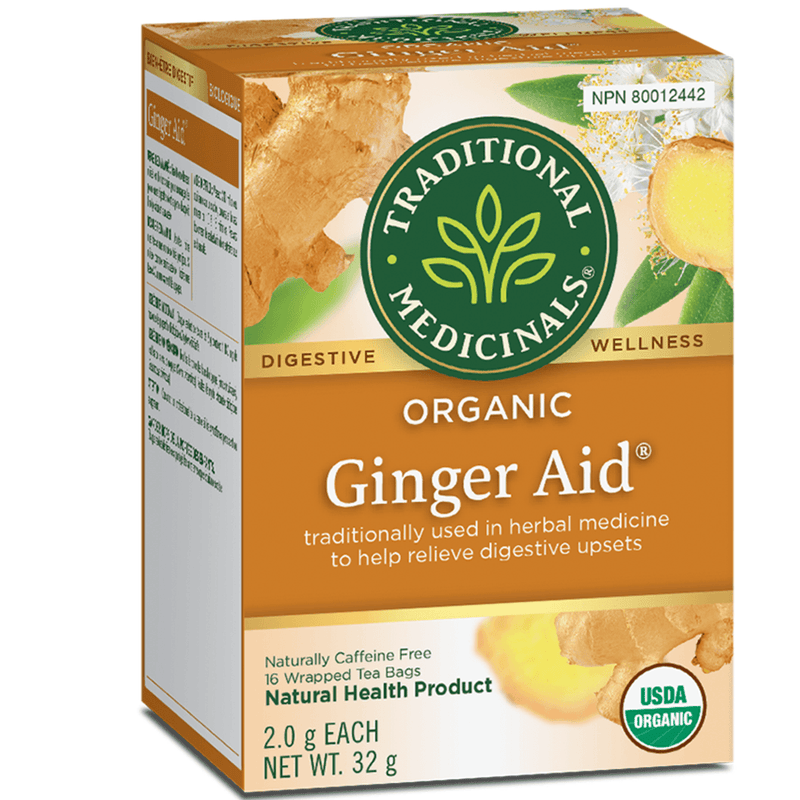 Traditional Medicinals Organic Ginger Aid 16 Tea Bags Food Items at Village Vitamin Store