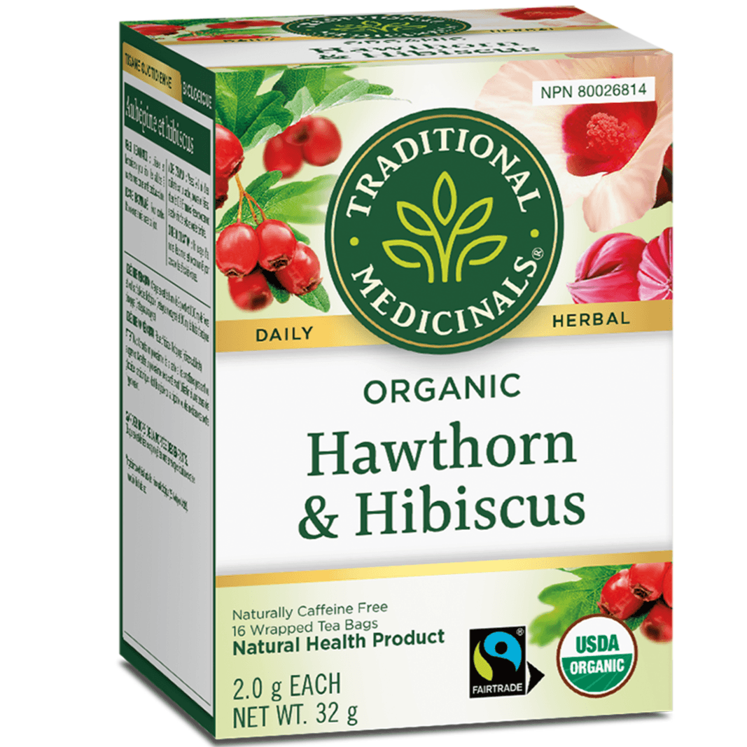 Traditional Medicinals Organic Hawthorn & Hibiscus 16 Tea Bags Food Items at Village Vitamin Store