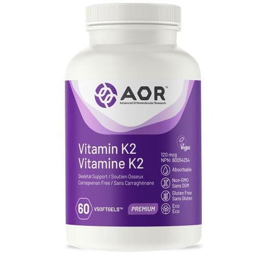 AOR Vitamin K2 120 mcg 60 Veggie Caps Vitamins - Vitamin K at Village Vitamin Store
