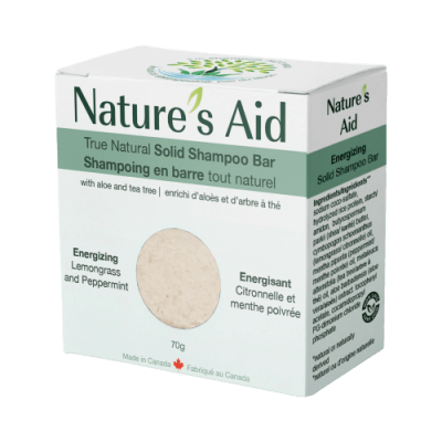 Nature's Aid Solid Shampoo Bar Lemongrass Peppermint 70g Shampoo at Village Vitamin Store