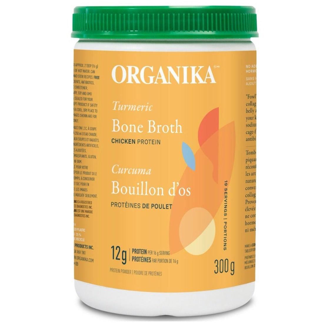 Organika Bone Broth Chicken Protein Powder Turmeric 300g Supplements - Protein at Village Vitamin Store