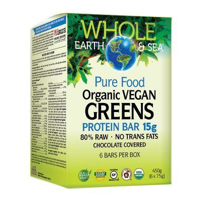 Whole Earth & Sea Organic Vegan Protein Bar Chocolate Covered 6 Packs Supplements - Protein at Village Vitamin Store