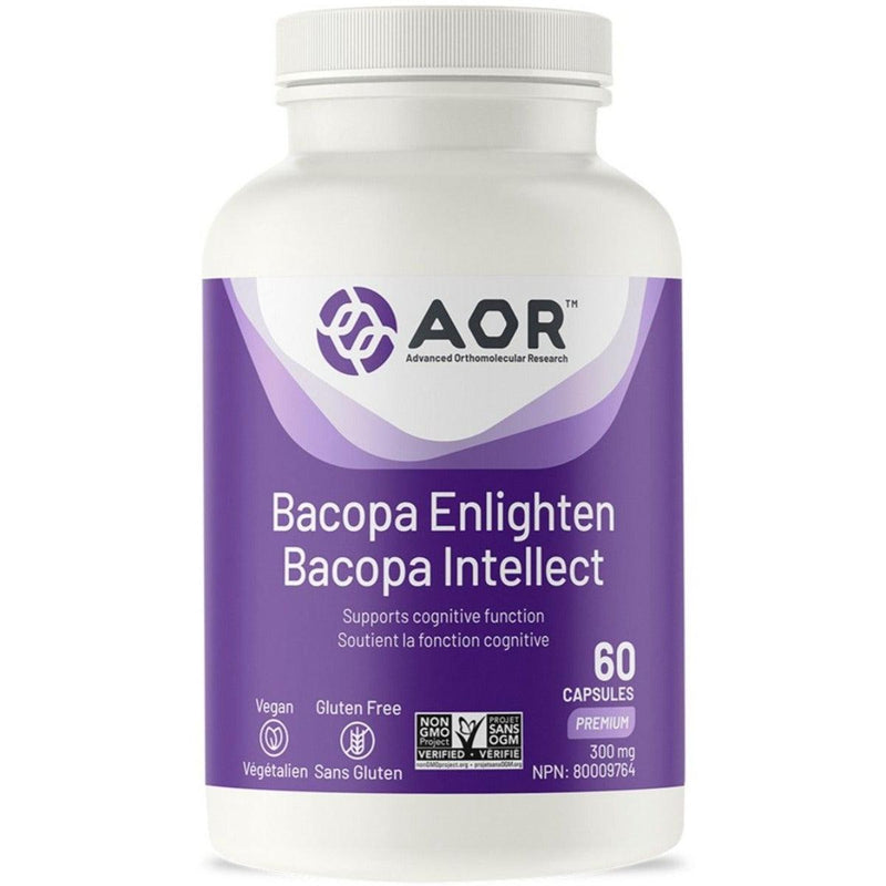 AOR Bacopa Enlighten 300mg 60 Veggie Caps Supplements - Cognitive Health at Village Vitamin Store