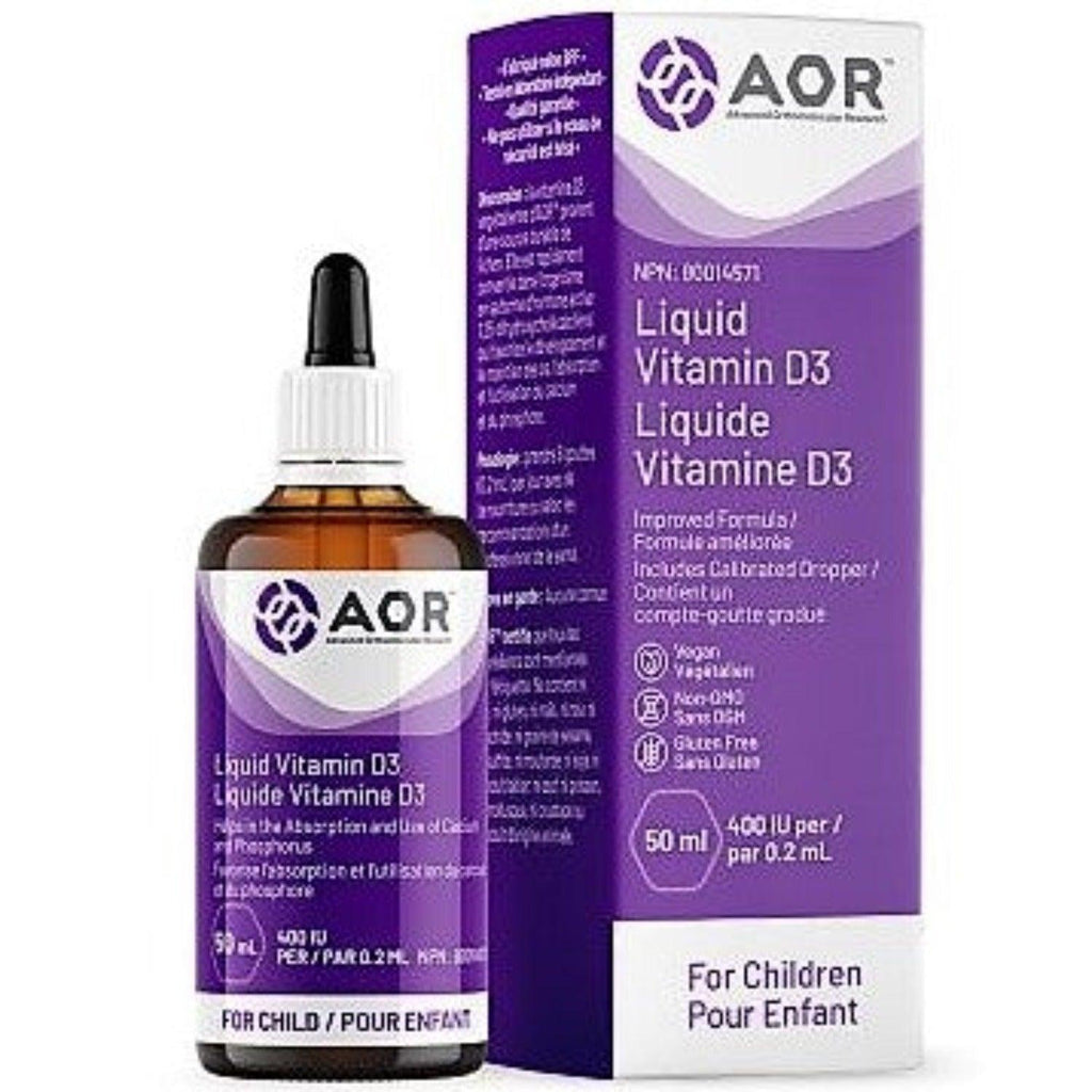 AOR Vitamin D3 Liquid For Children 400 IU 50 ML Supplements - Kids at Village Vitamin Store